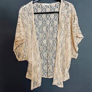 Socialite Ivory Lace Open Kimono Women's Large